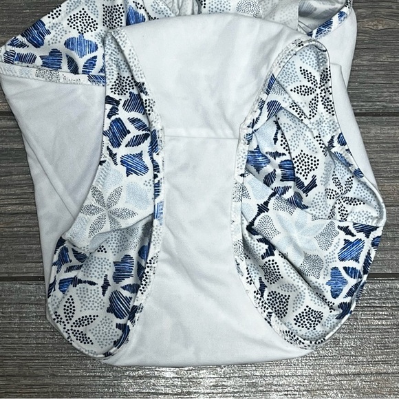 Somedays Lovin Sapphire Pools One Piece Swimsuit Small Deep V Ruffles - Picture 16 of 16